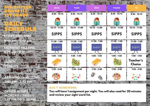 Daily School Schedule Daily School Schedule